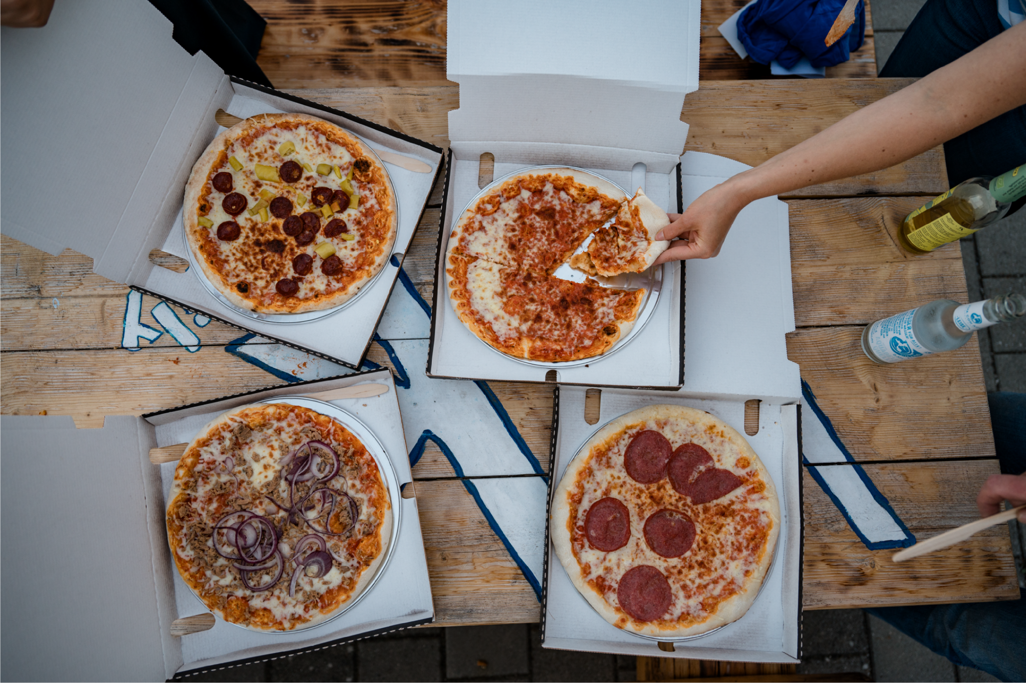 Fresh Space Pizza assortment on a table